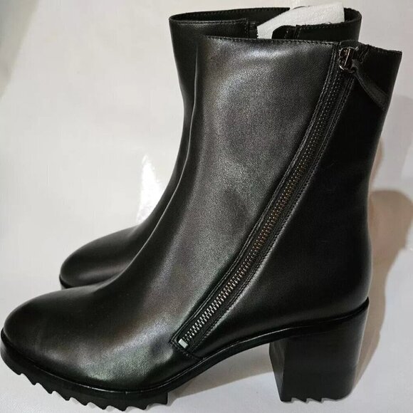 Vaneli Holand Black Leather Booties Zipper Boots Vaneli Waterproof Womens 10.5 M - Picture 3 of 10